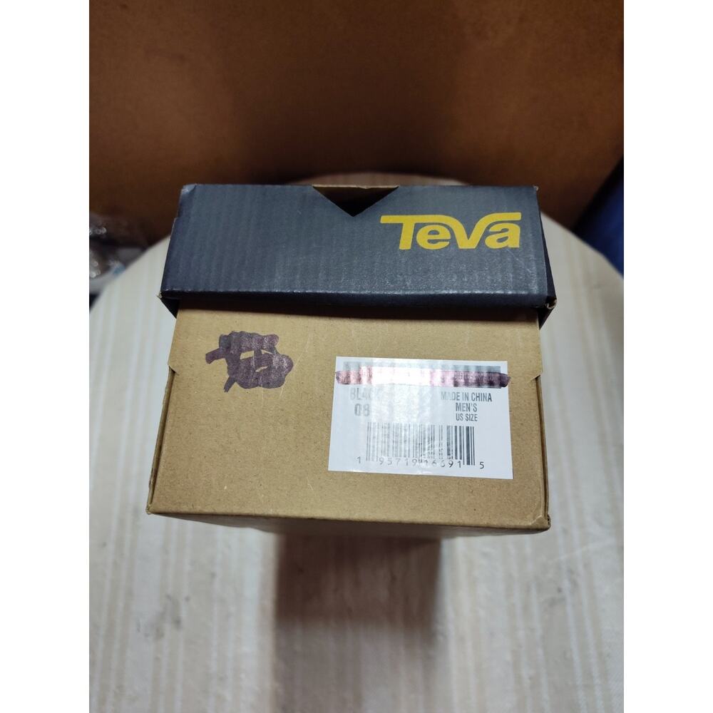 NWOB MENS SIZE 8 BLACK TEVA VOYA SLIDES SANDALS